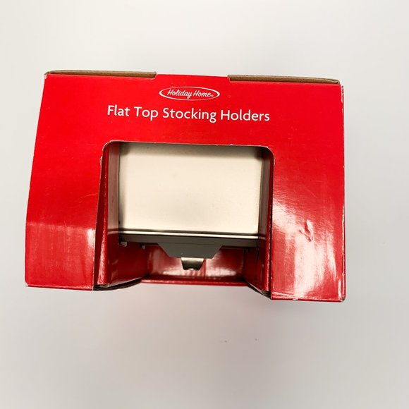 NEW in box flat top silver stocking holders (set of 2) - Picture 5 of 5